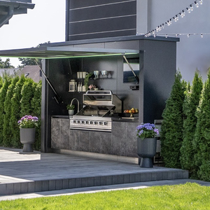 Cocina Móvil Exterior de Acero Inoxidable 304 con Encimera <span class=keywords><strong>Central</strong></span> Independiente - Casa Móvil para Fiestas BBQ - Product Image 4