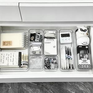 Separadores de cajones de acrílico transparente Nora, organizador de oficina rectangular, caja de almacenamiento apilable para escritorio, para papelería y cosméticos - Product Image 3