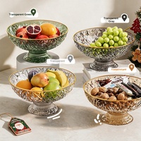 Luxe gepolijste gouden rand hoge fruit- en snoep schaal voor de woonkamer, voor het presenteren van desserts en snoepjes