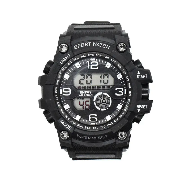 Высокое качество 34 мм круглые наружные спортивные часы с мужским цифровым дисплеем новый тип ремешка