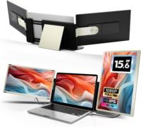 Écran d'extension pour ordinateur portable 15,6 pouces IPS 1080P FHD, moniteur portable triple avec prise USB Type-C Plug-and-Play pour Mac, Windows, Chrome, Android