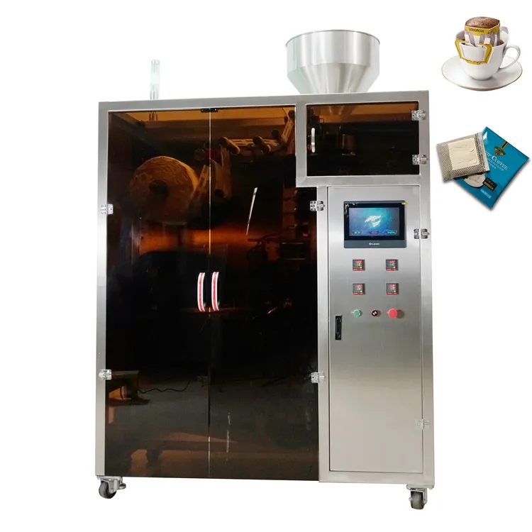 Qindian Automatische Eenvoudig Te Bedienen Hoge Snelheid Koffie Poeder Filter Druppelen Koffie Bag Pouch Verpakking Machine