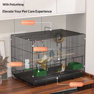 Cage à oiseaux Budskin Parrot Xuan Fengwen Peony Encryption Villa, petite, pliable, en fil de fer, simple couche, espacement 1 cm, pour usage domestique - Product Image 4