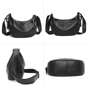 Genuine <b>Leather</b> Crossbody Bag for Women <b>Soft</b> Pebble Shoulder <b>Purse</b> Medium Handbag with Buckle Closure All Seasons Casual Style - Product Image 3
