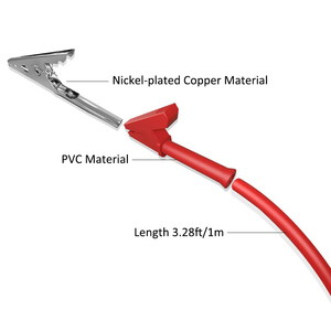 Max. 1000V/15A Kupferdraht und Vernickelte Kupfer-Doppelklemmen Elektrische Messleitungen für Messungen und Tests - Product Image 3