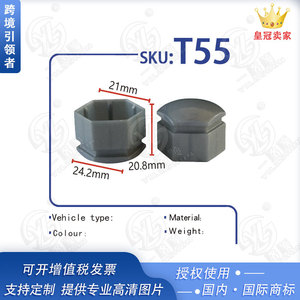 ฝาครอบน็อตล้อรถ Smooth Sailing T55 ขนาด 21 มม. รูปทรงหกเหลี่ยม โครเมียม อุปกรณ์ตกแต่งรถยนต์ - Product Image 5