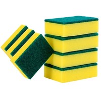 Brosses de nettoyage Sunshine Kitchen, lot de 5, éponges rectangulaires en microfibre, tampons à récurer double face, éponge à vaisselle moussante