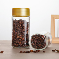 Pot en verre transparent de 200 ml et 400 ml avec bouchon en plastique, pot à café rond en verre avec bouchon hermétique