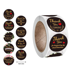 Autocollants d'étiquette thermique à impression durable 1 pouce autocollants de courrier de cartes de Thanksgiving autocollant d'affaires étanche en papier Kraft - Product Image 1