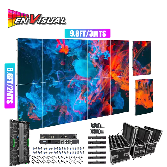 EnvisualLED 3.9 2.9 2.6 Outdoor LED Video Wall 9.8' X 6.6'  3m X 2m Turn-Key  500mm X 1000mm Led Display Screen