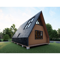 Structure de maison modulaire en acier portable et détachable pour hôtel de villégiature, structure de cadre mobile, maison préfabriquée à 2 étages, cabane triangulaire