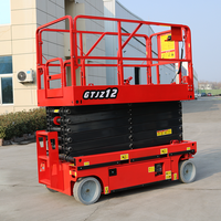 CE定制电动剪叉式升降机三轮车6m 8m 10m高空维修工作平台新型PLCCore电机直接制造商