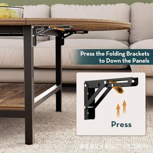 Wooden simple <b>folding</b> coffee <b>table</b>, foldable coffee <b>table</b> on both sides of the living room, suitable for <b>small</b> apartments, - Product Image 1