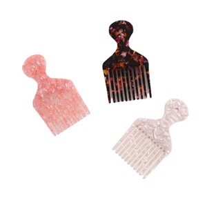 Pics afro <span class=keywords><strong>à</strong></span> dents larges pour la <span class=keywords><strong>coiffure</strong></span> bouclée Peigne <span class=keywords><strong>à</strong></span> cheveux afro rose en plastique de 4.8 pouces pour hommes femmes - Product Image 6