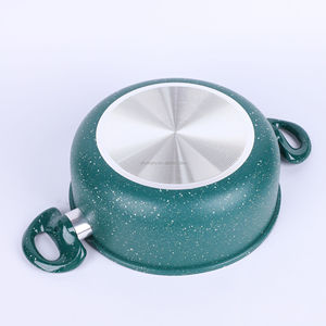 Gốm soong nấu ăn Nồi thấp moq không dính Granite màu xanh lá cây 10 cái nhôm soong nấu ăn nồi Bộ - Product Image 6