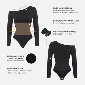 Bán Buôn Giảm Béo Điêu Khắc Đầy Đủ Feminino Femme Tummy Liền Mạch Shapewear Bodysuit Dài Tay Áo Bodysuit <span class=keywords><strong>Tops</strong></span> Đối Với Phụ Nữ - Product Image 4