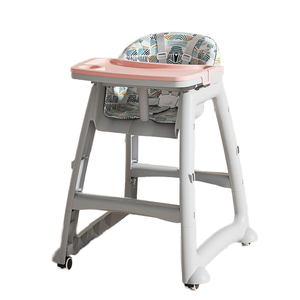 <span class=keywords><strong>Chaise</strong></span> de salle à manger en plastique pliable avec coussin roulement solide pour Restaurant chaises hautes gris enfants siège d'alimentation pour bébé - Product Image 1