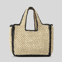 Nueva Llegada: Bolsos de Mano de Paja Tejidos a Mano para Mujer, para la Playa, Moda de Verano, Ligeros y Plegables