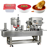 Automatische 1oz 2oz dipsausbeker vul- en verzegelmachine, honing-mosterdsausbeker, BBQ-sausbeker vul- en verpakkingsmachine