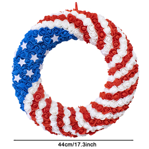 Yêu Nước tăng vòng hoa, July 4th mùa hè mềm cảm ứng bọt tăng vòng hoa cửa trước, handmade memorial day nhân tạo vòng hoa - Product Image 4
