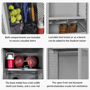 Thiết Kế Hiện Đại Sân Vận Động Mỹ Thay Đổi Phòng Câu Lạc Bộ Thể Thao Người Chơi Trường Bóng Đá Thép Lưu Trữ Kim Loại Tủ Hockey <span class=keywords><strong>Locker</strong></span> - Product Image 5