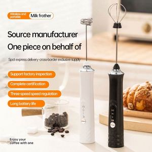 Milk Frother with USB Charger - 3 Speeds and 3 Stainless Steel Handheld Mixers, Perfect Frother for Coffee, Matcha - Product Image 2