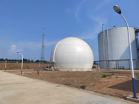 Réservoir de stockage de gaz à double membrane de 500 m³ pour le stockage de biogaz, anti-vieillissement, intégré, avec équipement de gonflage, personnalisable