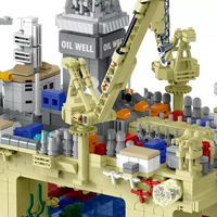 1962 PCS STEM Kit de construction de plate-forme pétrolière en haute mer pour enfants jouet éducatif de bricolage avec caractéristiques de sous-marin et d'exploration océanique