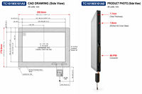 Módulo LCD IPS de Grado Médico TMK de 10.1 Pulgadas, 1280x800, 1000nits, Retroiluminación LED, Pantalla Táctil Capacitiva AG Grabada, MIPI/I2C, -30 85 Wide