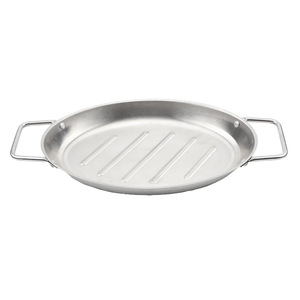 Stainless Steel Oval <b>Grill</b> Pan 41x21x3.5cm Durable <b>Flat</b> Bottom For Outdoor Grilling Meat Fish Seafood Vegetables - Product Image 2