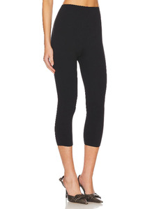 Pantalons Capri en Coton à <span class=keywords><strong>Taille</strong></span> <span class=keywords><strong>Haute</strong></span> pour Femmes, Imprimés, à Devant Plat, Coupe Courte, avec Techniques de Broderie, Couleur Unie - Product Image 3
