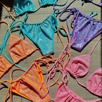 Metaalachtige bikini pailletten reflecterende glanzende glitter nylon 58% zilverdraad 16% spandex 26% custom lurex bikini badpak stof bikini