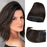 Extensions de cheveux à clipser FUJIA, en cheveux synthétiques épais, brun chocolat foncé, modernes, naturelles, lisses, pour ajouter du volume supplémentaire
