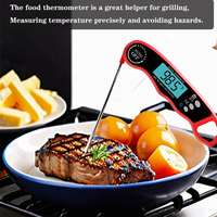 Thermomètre alimentaire numérique pour cuisine domestique, étanche IPX6, sonde en métal 304SS, écran LCD, lecture instantanée, alimenté par piles, haute performance
