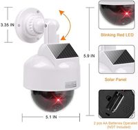 Yanıp sönen kırmızı LED ışık uyarısı tüketici elektroniği ile güneş enerjili kapalı/açık CCTV güvenlik Dome kamera