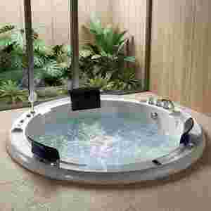 Vasca Idromassaggio Rotonda Interrata <span class=keywords><strong>per</strong></span> 3-4 Persone, <span class=keywords><strong>Jacuzzi</strong></span> Esterna Popolare in Acrilico, Spa Idromassaggio - Product Image 5