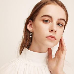 GPE49 RINNTIN Fashion <strong>Infinity</strong> <strong>Earrings</strong> Pearl <strong>Earrings</strong> 925 Sterling <strong>Silver</strong> 14K Gold Plated <strong>Earrings</strong> for Women - Product Image 2