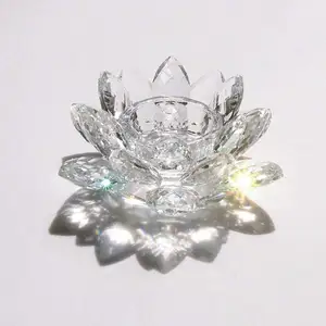 Lotus Flower Kerzenhalter Dekorative Glas Kerzenhalter Kristall Kerzenhalter Sticks Gläser für Hochzeit Kandelaber Herzstück