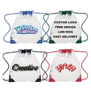 2025 Transparent Plastic PVC Drawstring Sportpacks Promotional Clear TPU Drawstring Backpack Bags for Sports Shoes Personalized