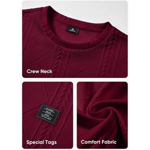 2025 sudadera informal de manga larga antiarrugas para hombre, patrón de punto Jacquard con cuello redondo para invierno - Product Image 6