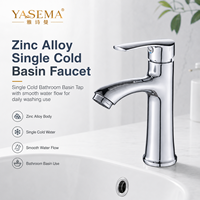 Robinet de lavabo monocommande en alliage de zinc, finition chromée, pour salle de bain, vente en gros d'usine, OEM ODM