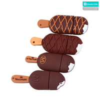 Flashdisk Es Krim Unik 512MB 1GB Bentuk & Logo Kustom PVC Silikon 8GB 16GB 32GB 64GB Hadiah Promosi Bentuk Makanan Penutup