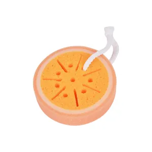 과일 목욕 스폰지 과일 Pu 샤워 목욕 스폰지 오렌지 모양 청소 스폰지 목욕