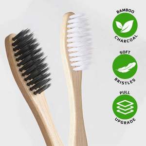 100% Organic <b>Bamboo</b> Toothbrush for Hotels Eco-Friendly Customized Packing Plastic Handheld Cleaning <b>Brush</b> Natural Charcoal - Product Image 5