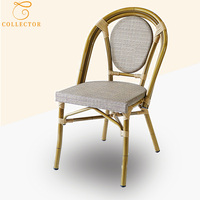 Vente en gros de chaises de jardin empilables en aluminium, bambou, rotin français, osier, pour café, terrasse, restaurant