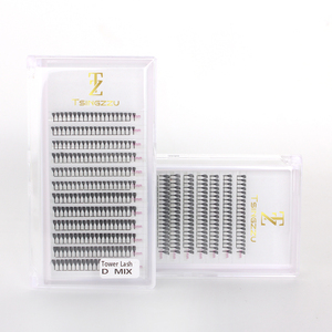 Cils en PBT, volume doux, style Manga, pour cosplay, avec pointes, préfabriqués, fabriqués à la machine, 12 rangées, design imprimé <span class=keywords><strong>3D</strong></span>, cils en tour - Product Image 3