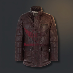 Men's Premium High Quality Stylish Winter Jacket Thick Leather Outerwear Wind-Resistant Warm Comfort Fashionable High Street - Product Image 3
