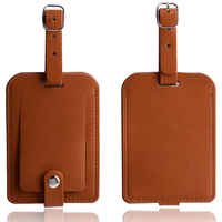 Étiquettes à bagages en cuir en vrac pour sacs, étiquettes de valise, accessoires de voyage, étiquette à bagages drôle avec bouton-pression mignon