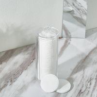 Boîte de rangement transparente en PS moulée par injection pour cotons-tiges, couvercle minimaliste, empilable, organisateur de cosmétiques pour la maison et le bureau