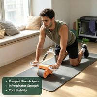Rodillo de Ejercicio con Diseño Silencioso y Rebote Automático para Adultos, Hombres y Mujeres, para Entrenamiento Abdominal, Reducción de Cintura y Quema de Grasa